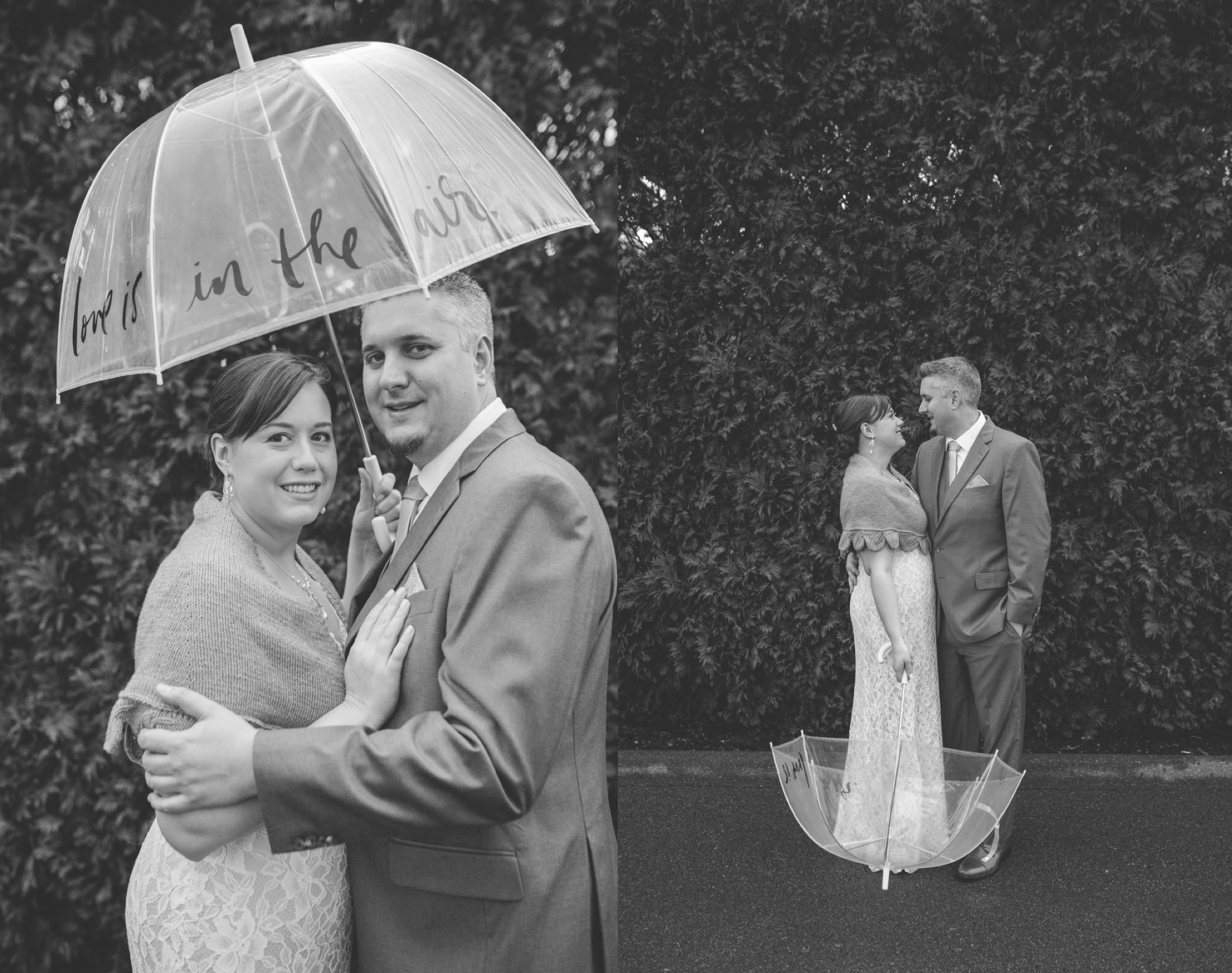 rainy wedding day portraits 