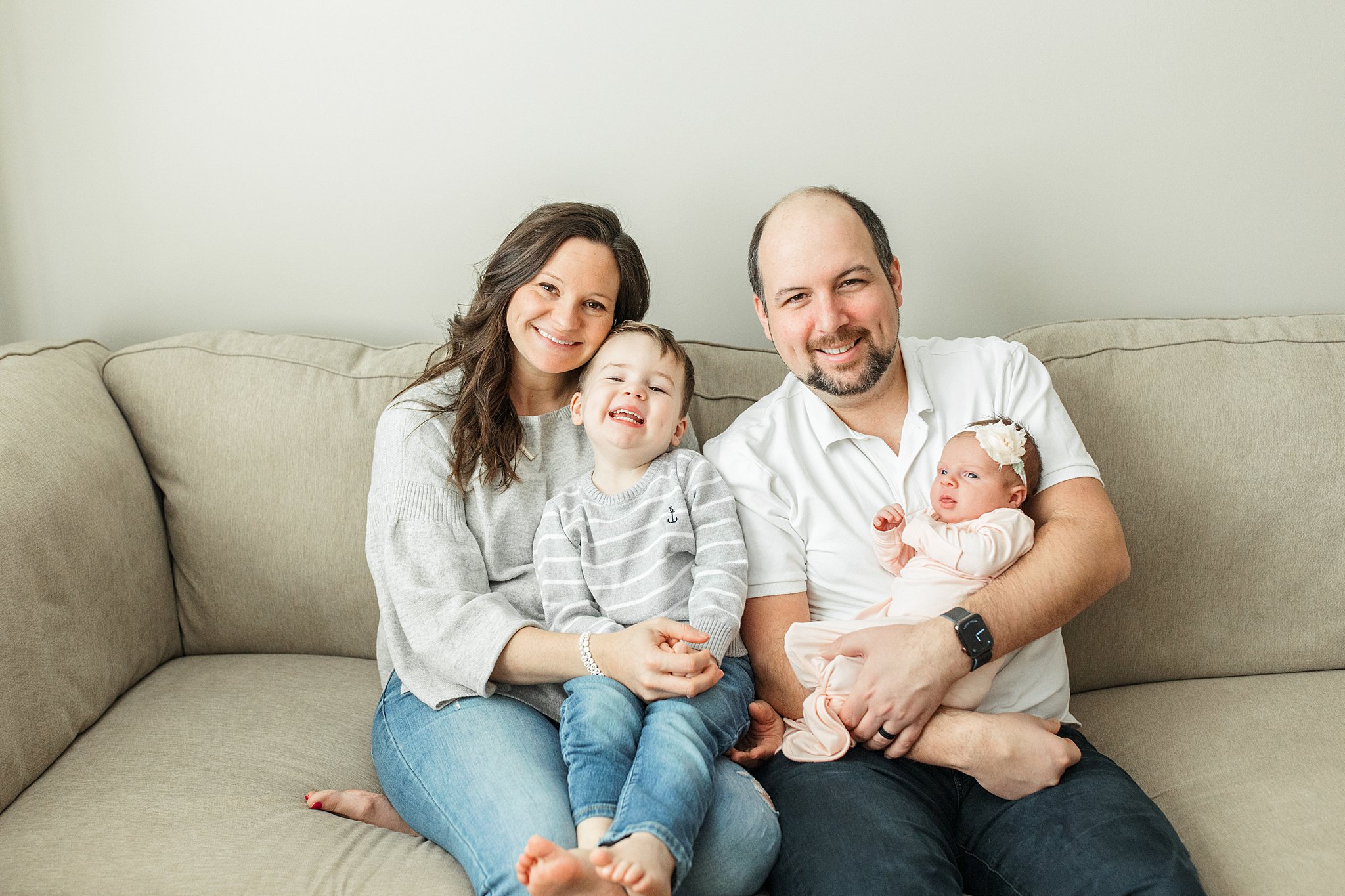 in-home newborn session family photo
